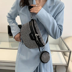 Glitter Waist Bag with Coin Purse Crossbody Bag