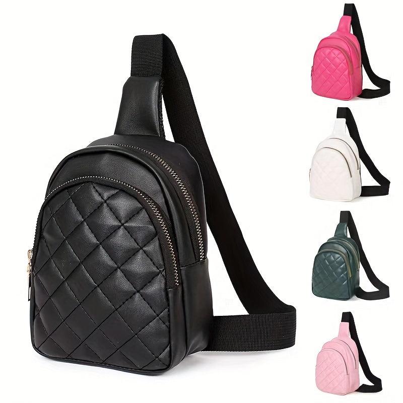 Argyle Quilted Sling Bag Double Layer Crossbody Chest Purse 5 12 6 69 2 76 Inch