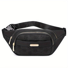 Embroidered Fanny Pack Nylon Crossbody Bag Women's Zipper Purse