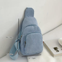 Corduroy Soft Crossbody Bag Solid Chest Bag Fanny Pack