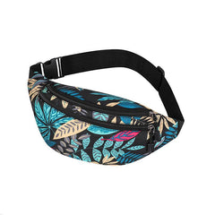 Women's Leaf Print Waist Bag Outdoor Phone Bag Waterproof Fanny Pack