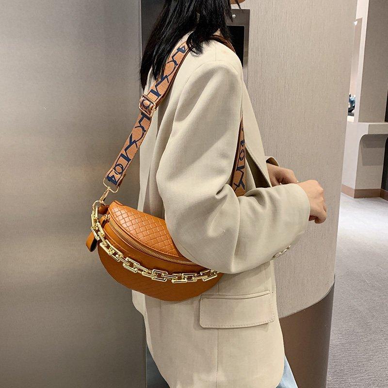 Women's Waist Bag with Chain Strap Zipper Fanny Pack