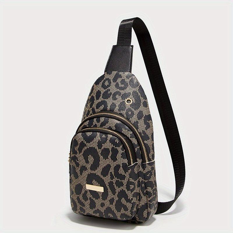 Women's PU Leather Sling Bag Chest Bag Outdoor Crossbody Bag