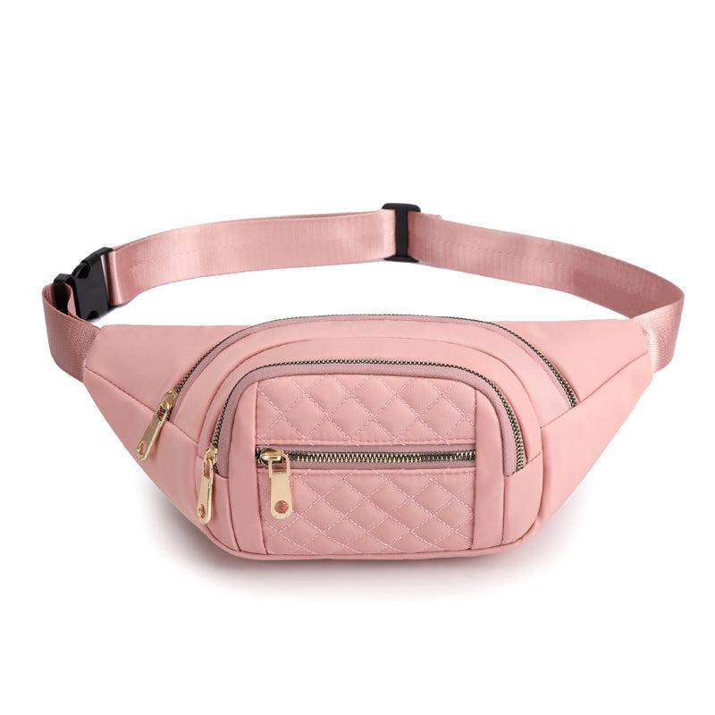 Quilted Waist Bag Zipper Fanny Pack for Women
