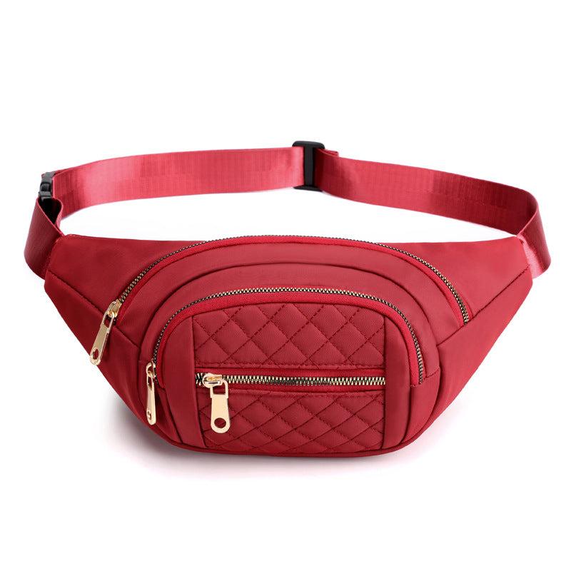 Quilted Waist Bag Zipper Fanny Pack for Women