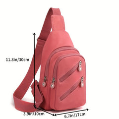 Nylon Chest Bag Sports Fitness Gym Crossbody Bag Women's Travel Sling Bag
