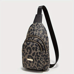 Geometric Pattern Sling Bag Crossbody Bag with Earphone Hole
