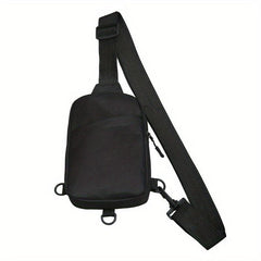 Small Oxford Cloth Chest Bag Solid Crossbody Bag Casual Travel Sports Sling Bag
