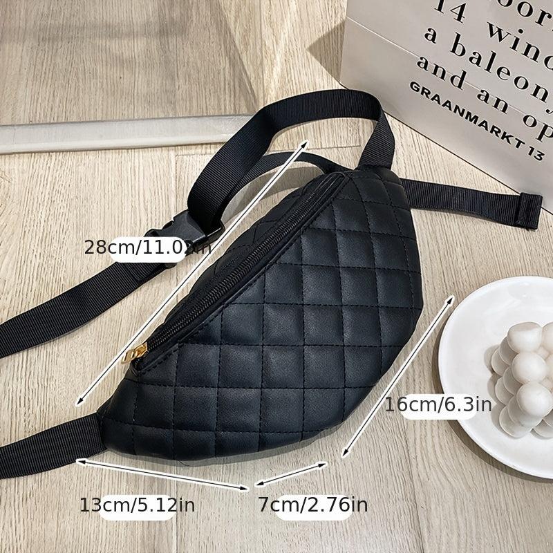 Argyle Quilted Fanny Pack Crossbody Bag Women's Waist Purse