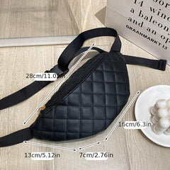 Argyle Quilted Fanny Pack Crossbody Bag Women's Waist Purse