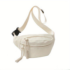 Solid Waist Bags Canvas Lightweight Shoulder Bag Street Casual Fanny Pack