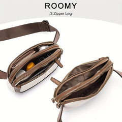 Vintage Crossbody Bag Classic PU Leather Sling Bag Women's Waist Bag