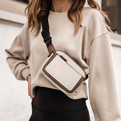 Vintage Crossbody Bag Classic PU Leather Sling Bag Women's Waist Bag