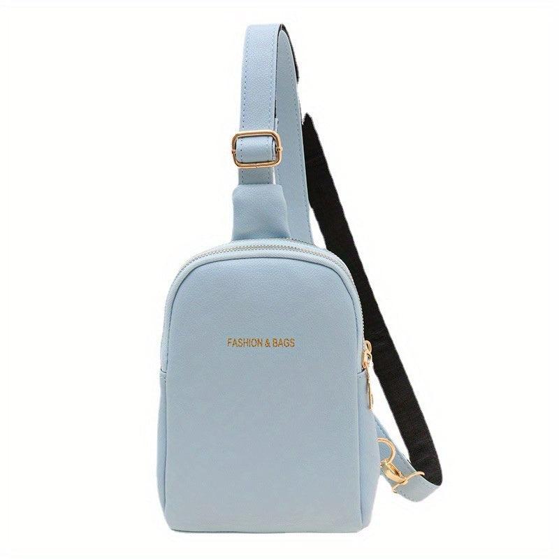 Textured Casual Chest Bag PU Leather Lightweight Fanny Pack