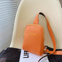 Textured Casual Chest Bag PU Leather Lightweight Fanny Pack