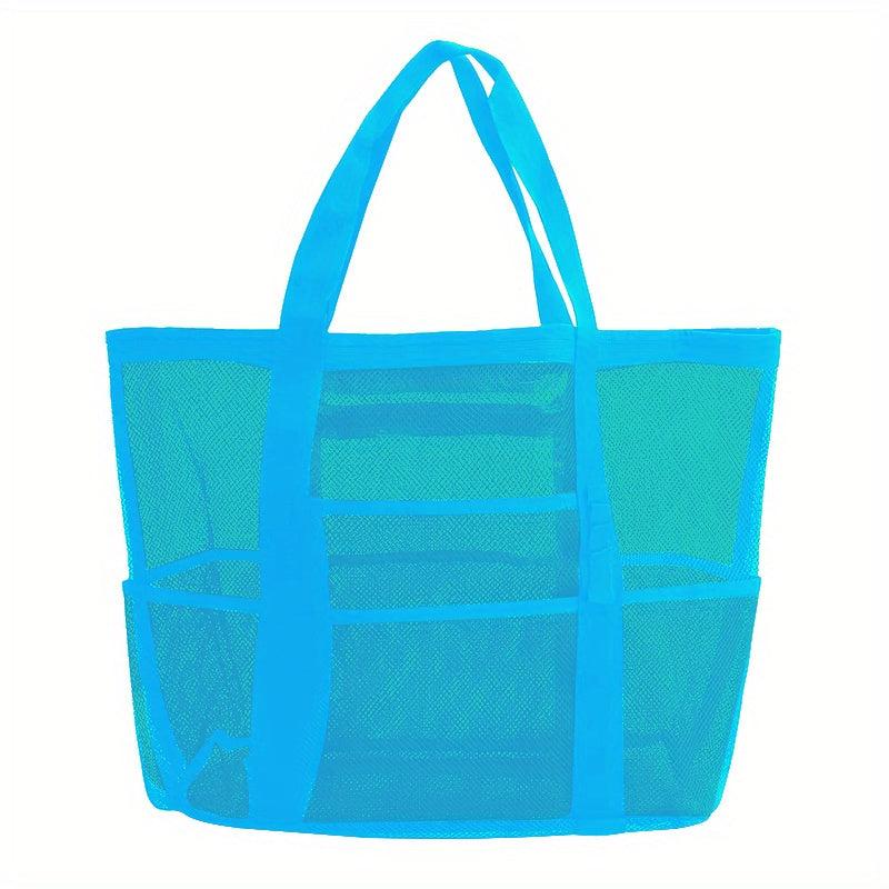 Mesh Beach Bag Toy Storage Shoulder Shopping Handheld Hollow Bag