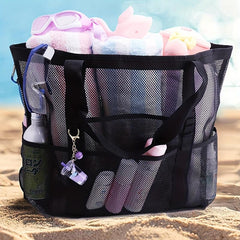 Mesh Beach Bag Toy Storage Shoulder Shopping Handheld Hollow Bag