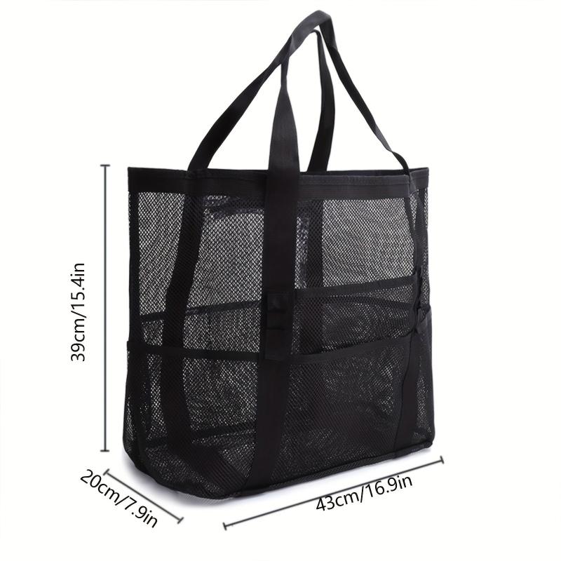 Mesh Beach Bag Toy Storage Shoulder Shopping Handheld Hollow Bag