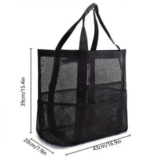 Mesh Beach Bag Toy Storage Shoulder Shopping Handheld Hollow Bag