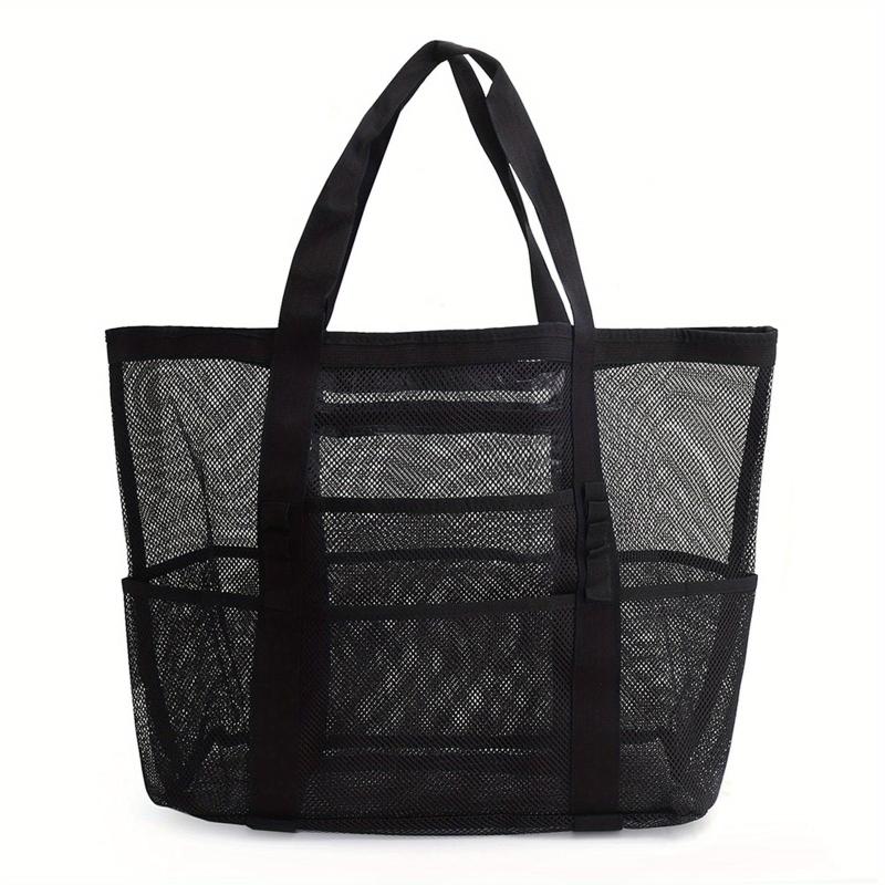 Mesh Beach Bag Toy Storage Shoulder Shopping Handheld Hollow Bag