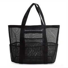 Mesh Beach Bag Toy Storage Shoulder Shopping Handheld Hollow Bag