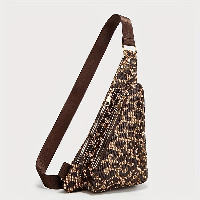 Leopard Print Sling Bag Crossbody Chest Purse