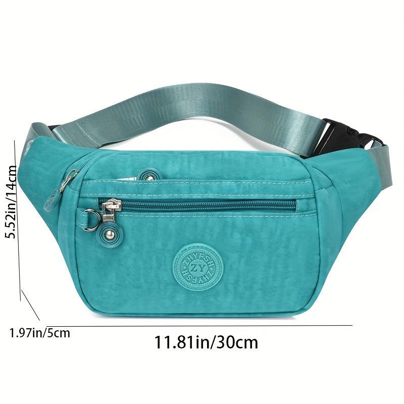 Letter Patch Waist Bag Crossbody Bag Nylon Phone Bag