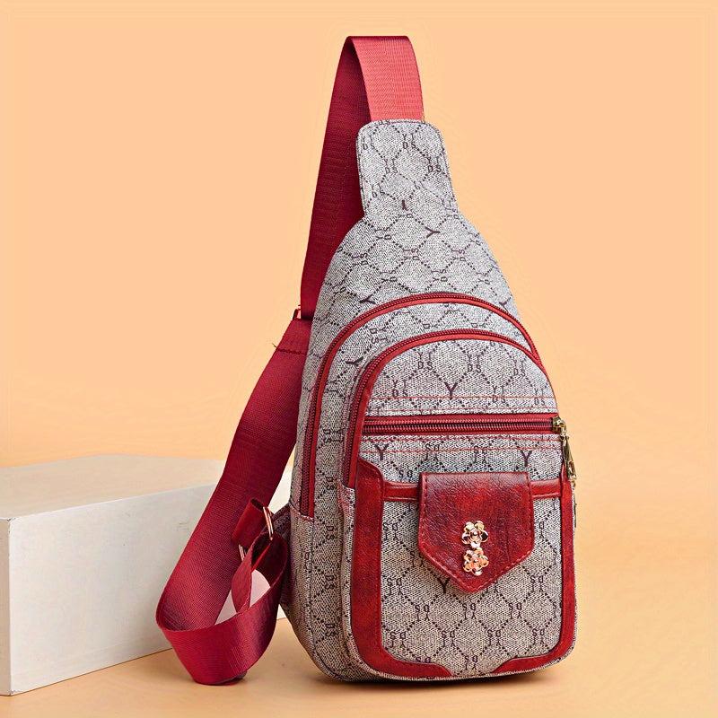Vintage Crossbody Bag Zipper Chest Bag Coin Purse for Travel
