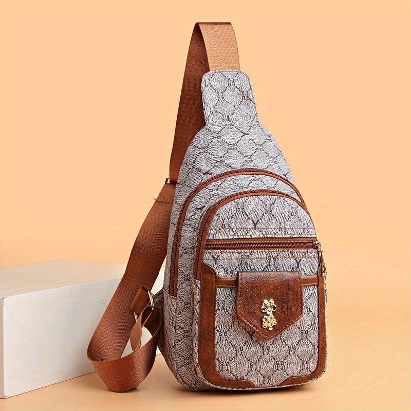 Vintage Crossbody Bag Zipper Chest Bag Coin Purse for Travel