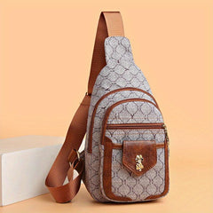 Vintage Crossbody Bag Zipper Chest Bag Coin Purse for Travel