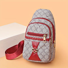 Vintage Crossbody Bag Zipper Chest Bag Coin Purse for Travel