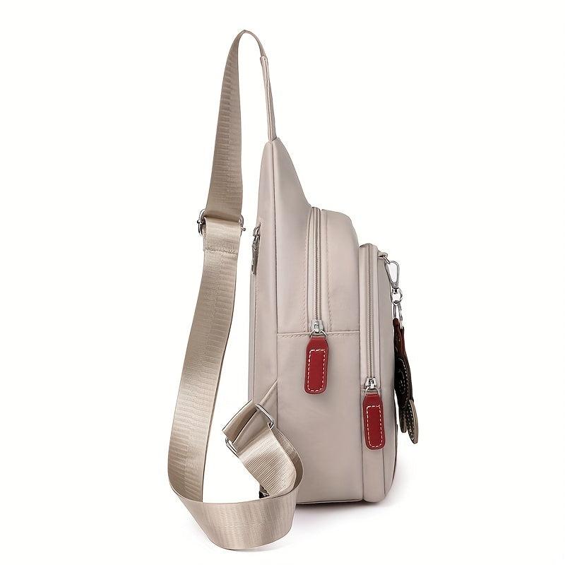 Flower Embroidery Sling Bag Nylon Crossbody Chest Bag