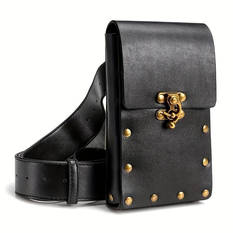 Steampunk Motorcycle Belt Bag Studded Gothic Vintage Fanny Purse