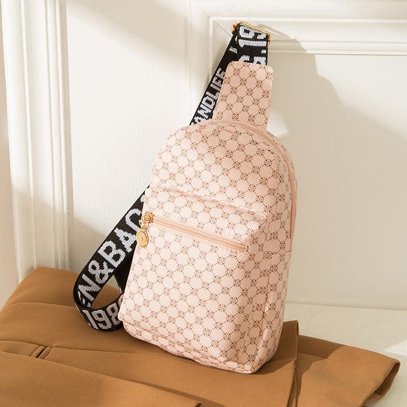 Geometric Graphic Sling Bag Shoulder Chest Bag Wide Strap