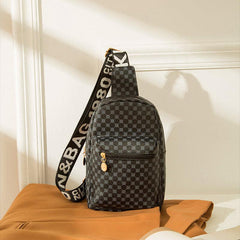 Geometric Graphic Sling Bag Shoulder Chest Bag Wide Strap