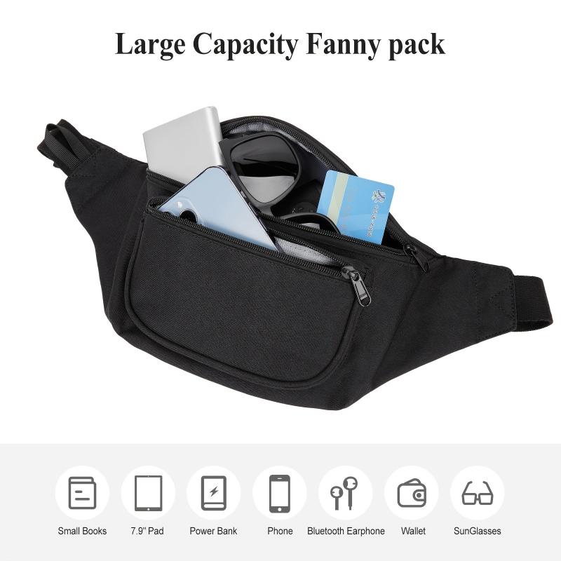 Minimalist Solid Fancy Pack Sports Zipper Waist Bag