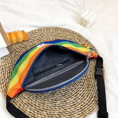 Colorblock Sling Bag Portable Nylon Crossbody Women's Fanny Pack