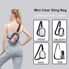 Clear Sling Bag for Women Stadium Approved Waterproof PVC Chest Bag