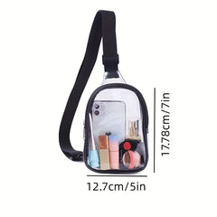 Clear Sling Bag for Women Stadium Approved Waterproof PVC Chest Bag