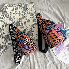 Floral Pattern Crossbody Chest Bag Layer Sling Bag