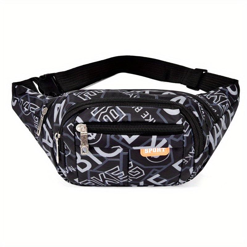 Stylish Letter Pattern Waist Bag for Sports and Casual Use