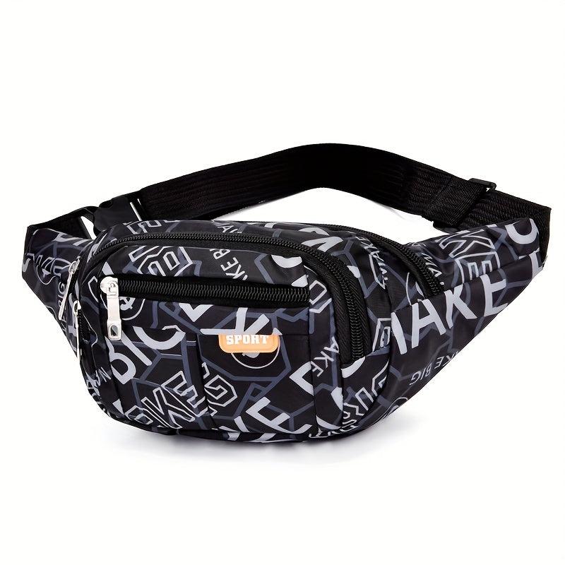 Stylish Letter Pattern Waist Bag for Sports and Casual Use
