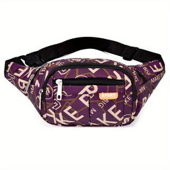 Stylish Letter Pattern Waist Bag for Sports and Casual Use
