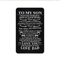 TO MY SON Family Alloy Clip Card Wallet Postcard Christmas Gift