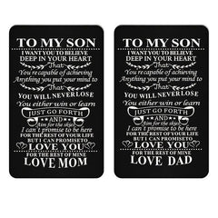 TO MY SON Family Alloy Clip Card Wallet Postcard Christmas Gift