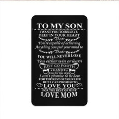 TO MY SON Family Alloy Clip Card Wallet Postcard Christmas Gift