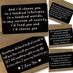 Engraved I Love You Metal Card Wallet Insert Gift For Him