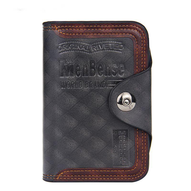 Men's Trifold Wallet PU Leather Short Wallet With Coin Pocket Card Holder