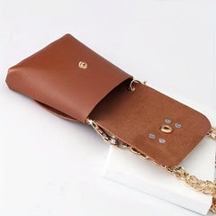 Stylish Mini Flap Shoulder Bag with Chain Strap