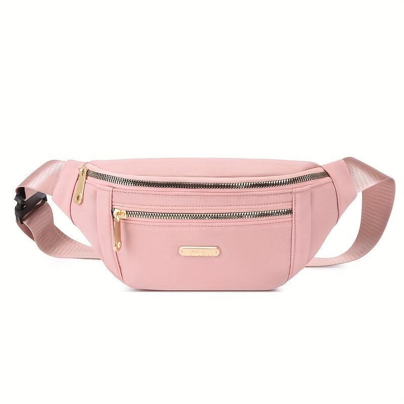 Outdoor Sports Waist Bag Zipper Front Crossbody Bag